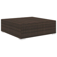 Thumbnail for Modular-Fußhocker 1 Stk. + Auflagen Poly Rattan Braun