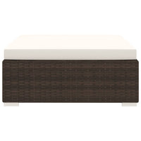 Thumbnail for Modular-Fußhocker 1 Stk. + Auflagen Poly Rattan Braun
