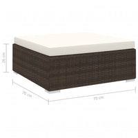 Thumbnail for Modular-Fußhocker 1 Stk. + Auflagen Poly Rattan Braun
