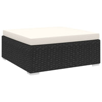 Thumbnail for Modular-Fußhocker 1 Stk. + Auflagen Poly Rattan Schwarz