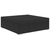 Thumbnail for Modular-Fußhocker 1 Stk. + Auflagen Poly Rattan Schwarz
