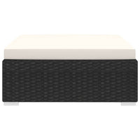 Thumbnail for Modular-Fußhocker 1 Stk. + Auflagen Poly Rattan Schwarz