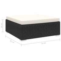 Thumbnail for Modular-Fußhocker 1 Stk. + Auflagen Poly Rattan Schwarz