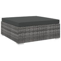 Thumbnail for Modular-Fußhocker 1 Stk. + Auflagen Poly Rattan Grau