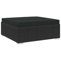 Thumbnail for Modular-Fußhocker 1 Stk. + Auflagen Poly Rattan Schwarz