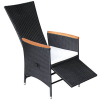 Thumbnail for Garten-Liegestühle 2 Stk. mit Auflagen Poly Rattan Schwarz