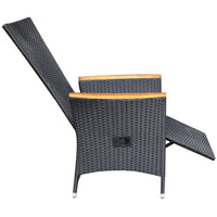 Thumbnail for Garten-Liegestühle 2 Stk. mit Auflagen Poly Rattan Schwarz