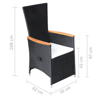 Thumbnail for Garten-Liegestühle 2 Stk. mit Auflagen Poly Rattan Schwarz