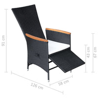 Thumbnail for Garten-Liegestühle 2 Stk. mit Auflagen Poly Rattan Schwarz