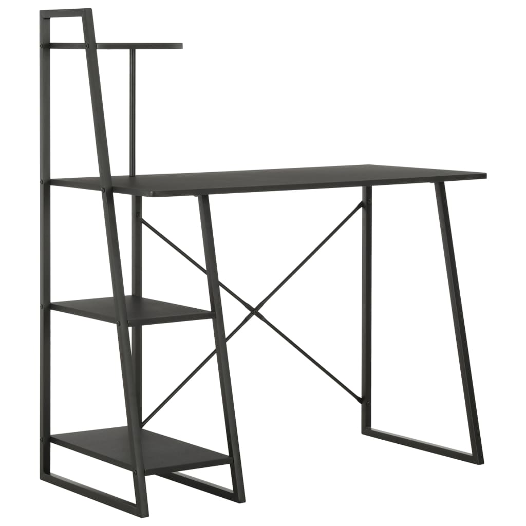 Schreibtisch mit Regaleinheit Schwarz 102×50×117 cm