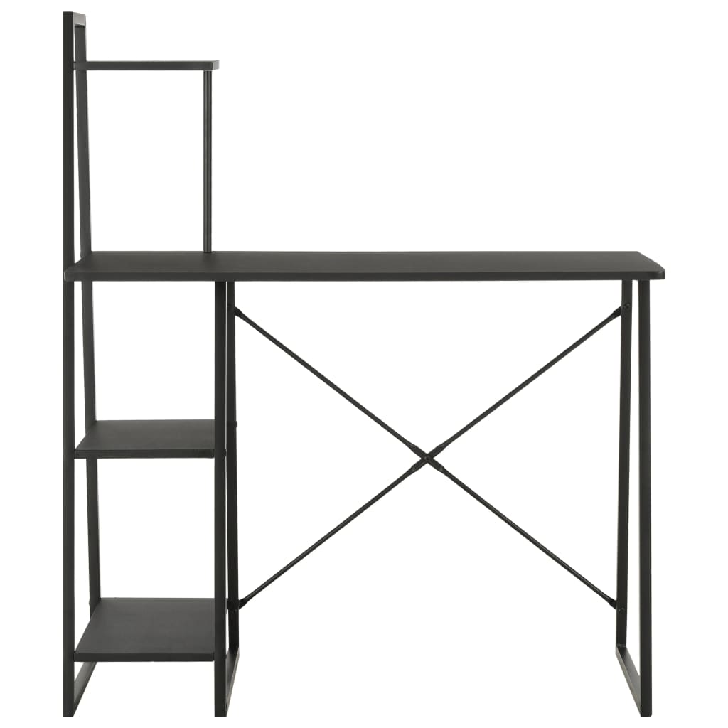 Schreibtisch mit Regaleinheit Schwarz 102×50×117 cm