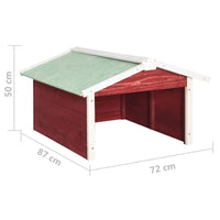 Thumbnail for Roboter-Rasenmäher Garage 72x87x50 cm Rot Weiß Tannenholz
