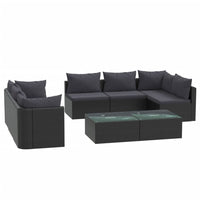 Thumbnail for 9-tlg. Garten-Lounge-Set mit Auflagen Poly Rattan Schwarz