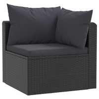 Thumbnail for 9-tlg. Garten-Lounge-Set mit Auflagen Poly Rattan Schwarz