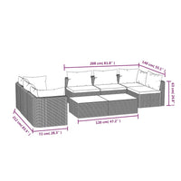 Thumbnail for 9-tlg. Garten-Lounge-Set mit Auflagen Poly Rattan Schwarz