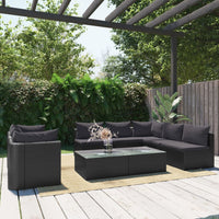 Thumbnail for 9-tlg. Garten-Lounge-Set mit Auflagen Poly Rattan Schwarz