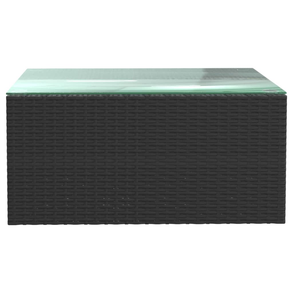 7-tlg. Garten-Lounge-Set mit Auflagen Poly Rattan Schwarz