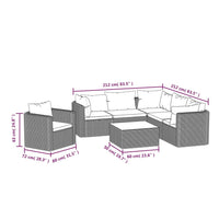 Thumbnail for 7-tlg. Garten-Lounge-Set mit Auflagen Poly Rattan Schwarz