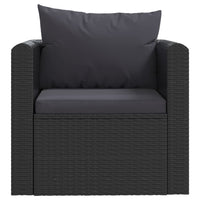 Thumbnail for 7-tlg. Garten-Lounge-Set mit Auflagen Poly Rattan Schwarz