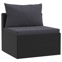 Thumbnail for 7-tlg. Garten-Lounge-Set mit Auflagen Poly Rattan Schwarz