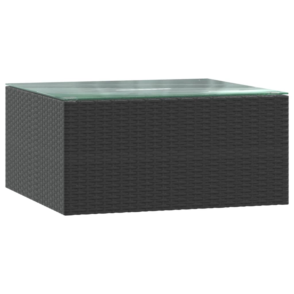 7-tlg. Garten-Lounge-Set mit Auflagen Poly Rattan Schwarz