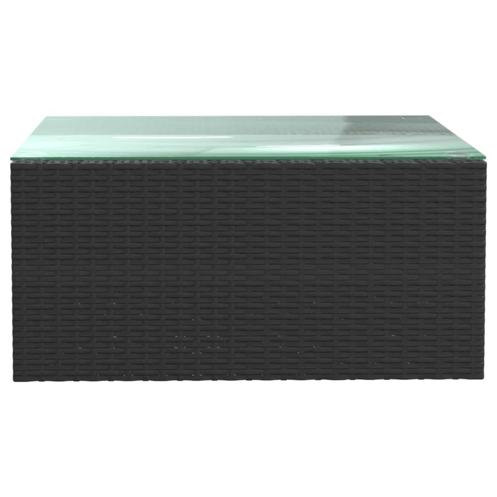 7-tlg. Garten-Lounge-Set mit Auflagen Poly Rattan Schwarz