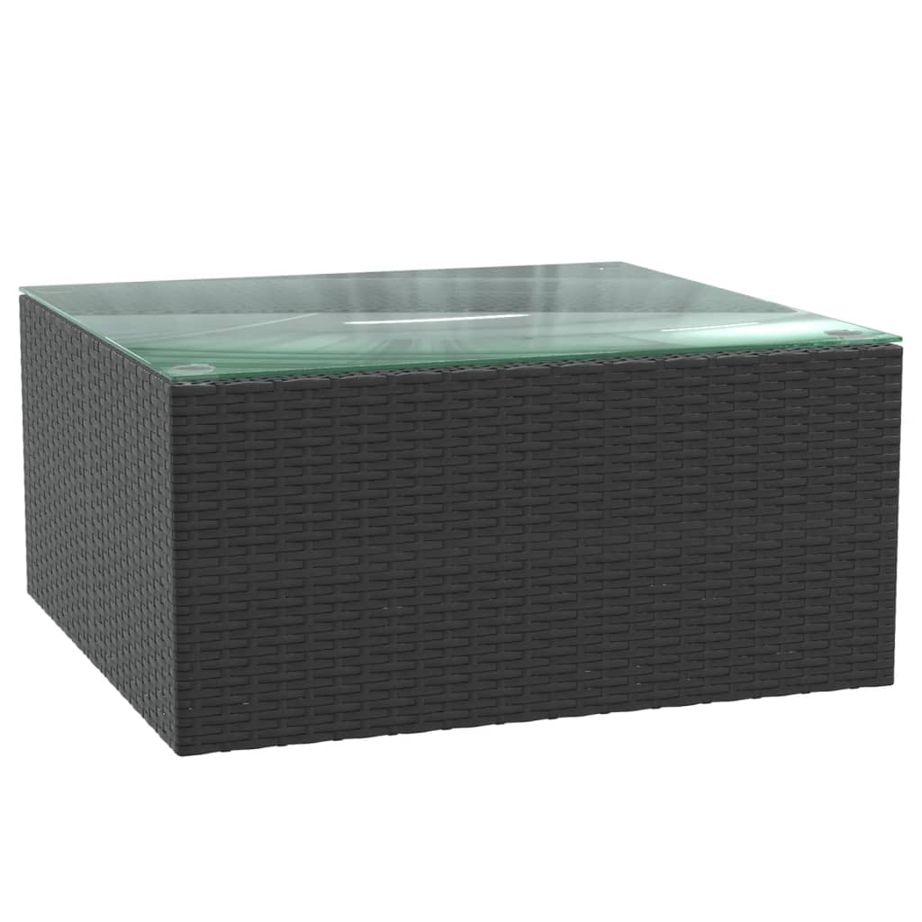7-tlg. Garten-Lounge-Set mit Auflagen Poly Rattan Schwarz