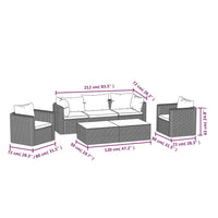 Thumbnail for 7-tlg. Garten-Lounge-Set mit Auflagen Poly Rattan Schwarz