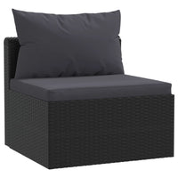 Thumbnail for 5-tlg. Garten-Lounge-Set mit Auflagen Poly Rattan Schwarz