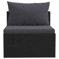 Thumbnail for 5-tlg. Garten-Lounge-Set mit Auflagen Poly Rattan Schwarz