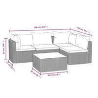 Thumbnail for 5-tlg. Garten-Lounge-Set mit Auflagen Poly Rattan Schwarz