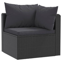 Thumbnail for 2-tlg. Garten-Sofagarnitur mit Auflagen Poly Rattan Schwarz