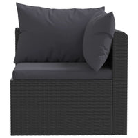Thumbnail for 2-tlg. Garten-Sofagarnitur mit Auflagen Poly Rattan Schwarz