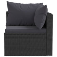 Thumbnail for 3-tlg. Garten-Sofagarnitur mit Auflagen Poly Rattan Schwarz