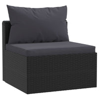 Thumbnail for 3-tlg. Garten-Sofagarnitur mit Auflagen Poly Rattan Schwarz