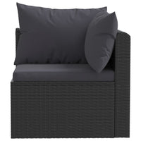 Thumbnail for 4-tlg. Garten-Sofagarnitur mit Auflagen Poly Rattan Schwarz