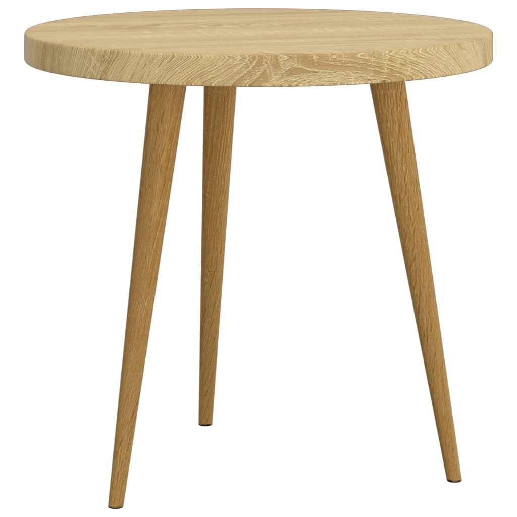 3-tlg. Beistelltisch-Set Hellbraun MDF und Eisen