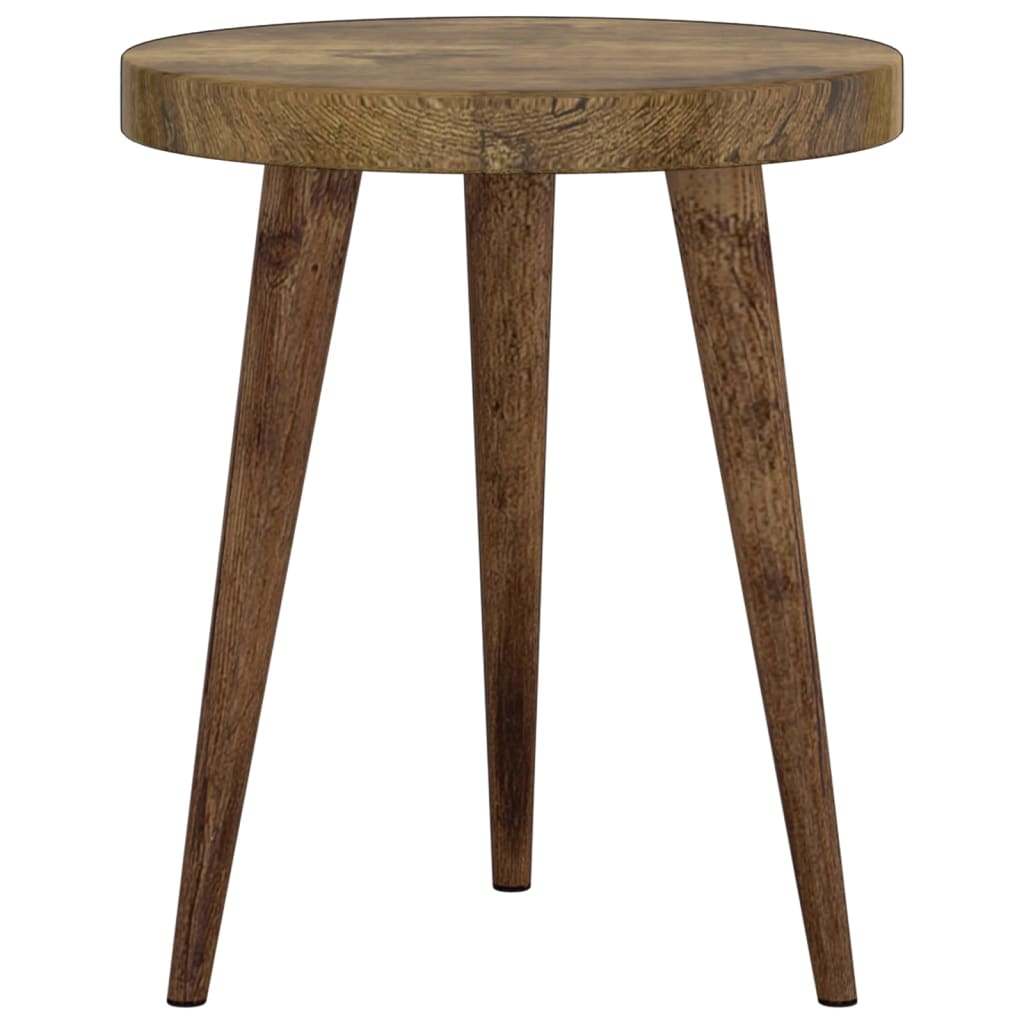 3-tlg. Beistelltisch-Set Dunkelbraun MDF und Eisen