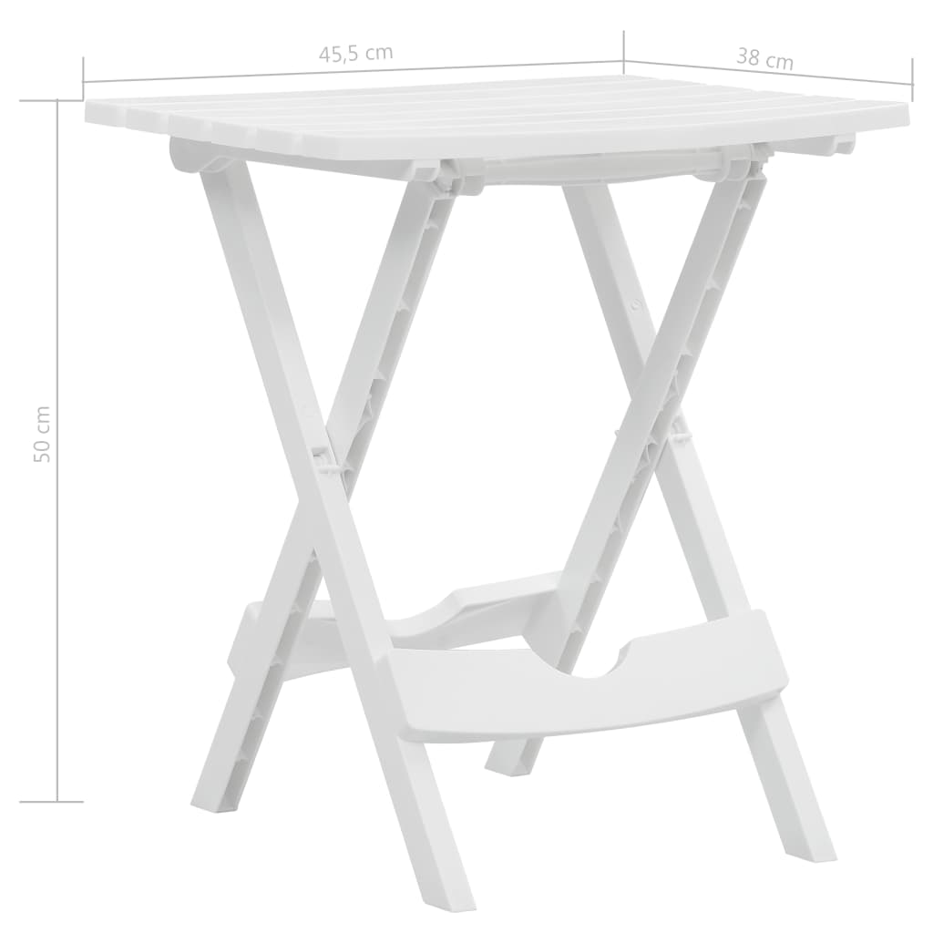 Gartentisch Klappbar 45,5 x 38,5 x 50 cm Weiß