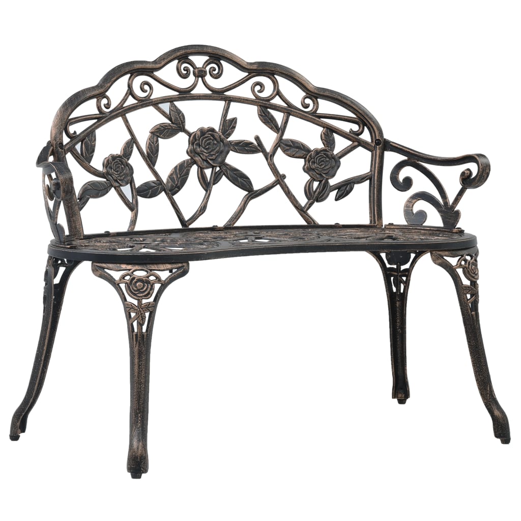 Bistro-Bank 100 cm Bronze Aluminiumguss
