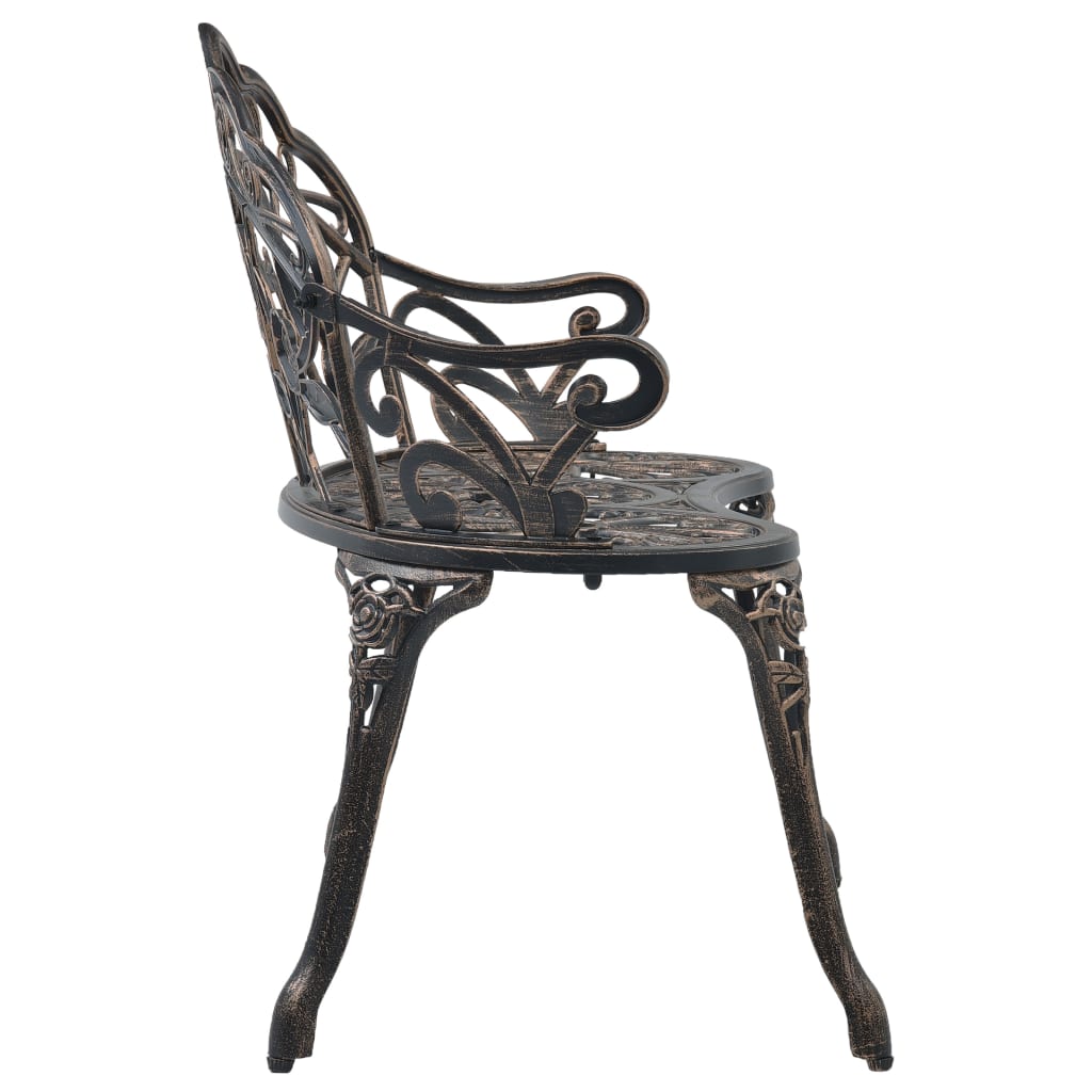 Bistro-Bank 100 cm Bronze Aluminiumguss