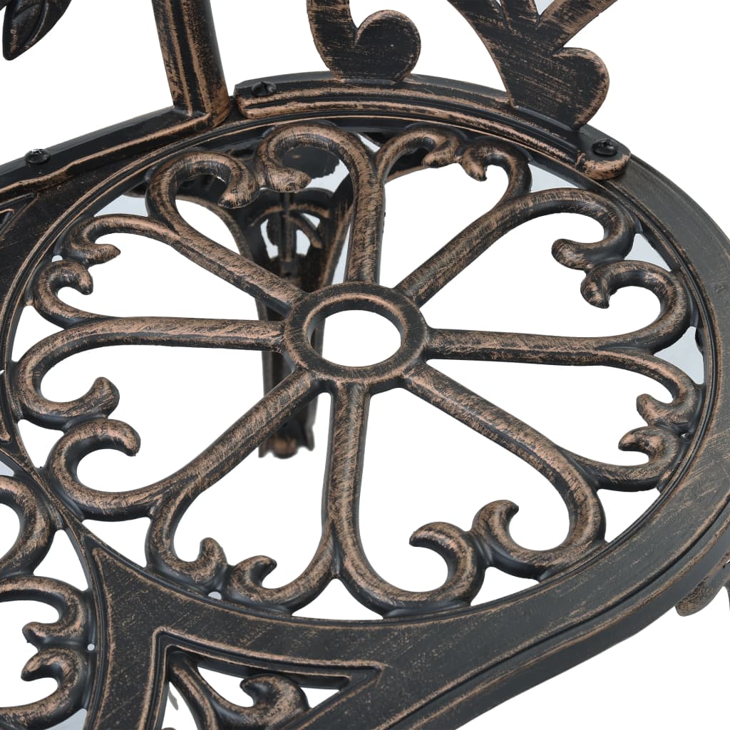 Bistro-Bank 100 cm Bronze Aluminiumguss