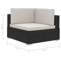Thumbnail for Ecksofas 2 Stk. mit Auflagen Poly Rattan Schwarz