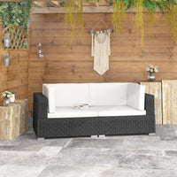 Thumbnail for Ecksofas 2 Stk. mit Auflagen Poly Rattan Schwarz