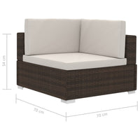 Thumbnail for Ecksofas 2 Stk. mit Auflagen Poly Rattan Braun