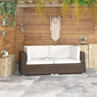 Thumbnail for Ecksofas 2 Stk. mit Auflagen Poly Rattan Braun