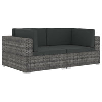 Thumbnail for Ecksofas 2 Stk. mit Auflagen Poly Rattan Grau
