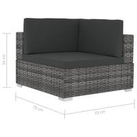 Thumbnail for Ecksofas 2 Stk. mit Auflagen Poly Rattan Grau