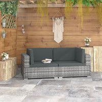 Thumbnail for Ecksofas 2 Stk. mit Auflagen Poly Rattan Grau