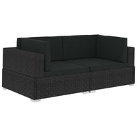 Thumbnail for Ecksofas 2 Stk. mit Auflagen Poly Rattan Schwarz